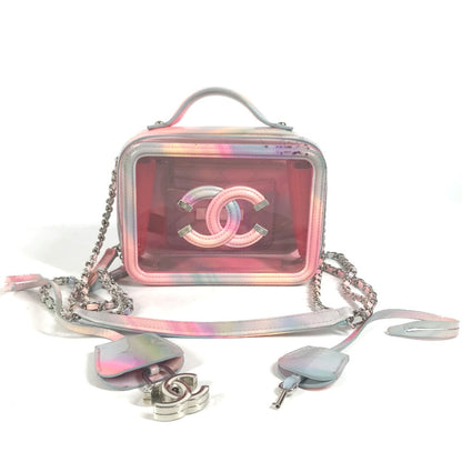 Chanel Handbag Plastics Pink Filigree Vanity Bag Crossbody Cc Coco Mark Women