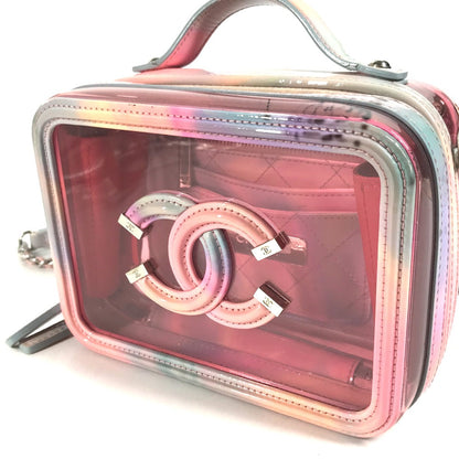 Chanel Handbag Plastics Pink Filigree Vanity Bag Crossbody Cc Coco Mark Women