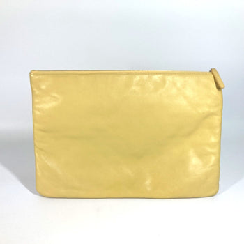 Chanel Clutch Bag Leather Yellow Coco Havana Car Logo