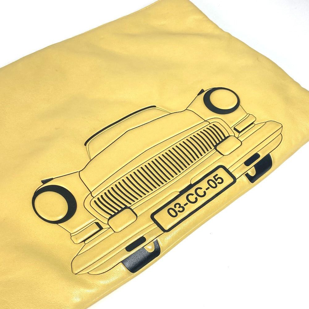 Chanel Clutch Bag Leather Yellow Coco Havana Car Logo