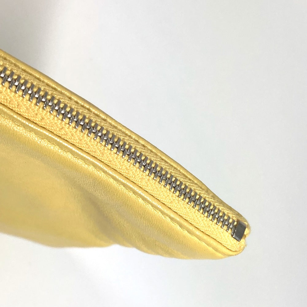 Chanel Clutch Bag Leather Yellow Coco Havana Car Logo