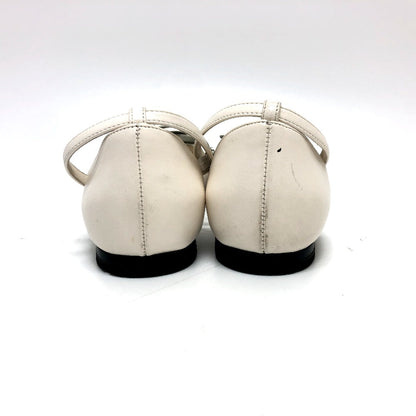 Chanel Sandals G45497 Leather White 24P Bicolor Camellia Women 37.5