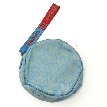 Chanel Pouch Nylon Blue Sports Round Women