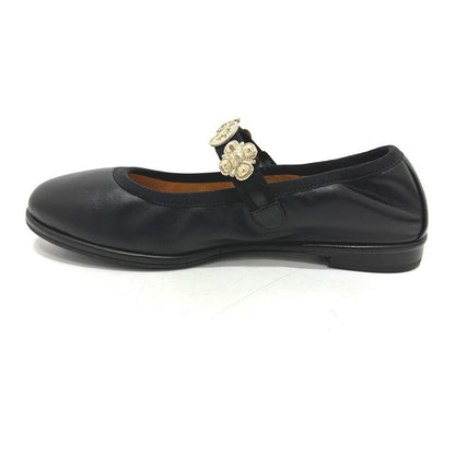 Chanel Sandals G45778 Leather Black 24A Merry Jane Women 36.5
