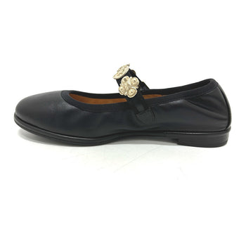 Chanel Sandals G45778 Leather Black 24A Merry Jane Women 36.5