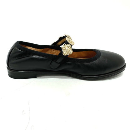 Chanel Sandals G45778 Leather Black 24A Merry Jane Women 36.5