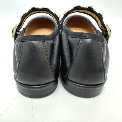Chanel Sandals G45778 Leather Black 24A Merry Jane Women 36.5