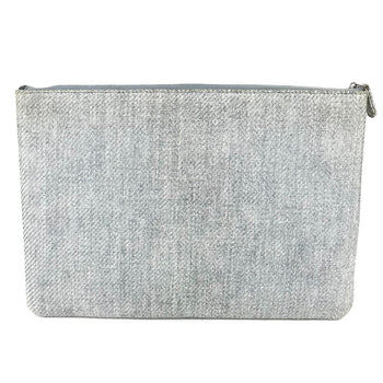 Chanel Clutch Bag Canvas Blue Logo Deauville Women