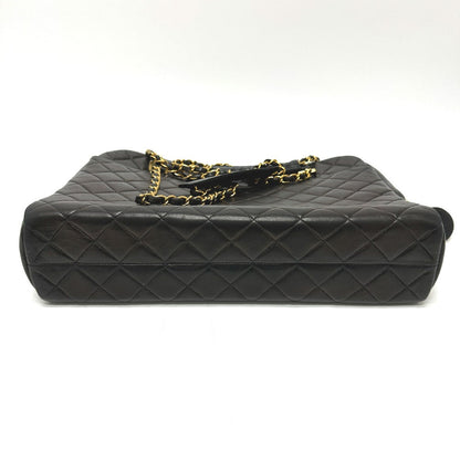Chanel Shoulder Bag Lambskin Black Vintage Matelasse Quilting Cc Coco Mark Women