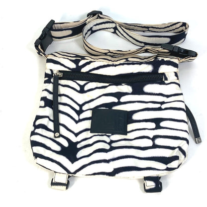 Chanel Shoulder Bag Nylon Black Sports Zebra Pattern Women