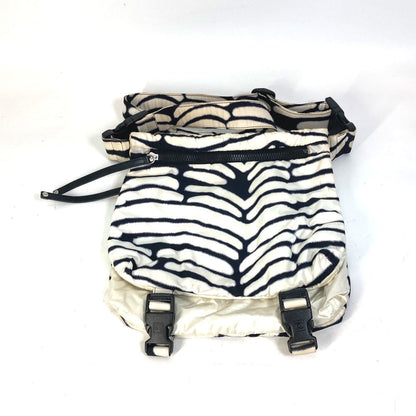 Chanel Shoulder Bag Nylon Black Sports Zebra Pattern Women