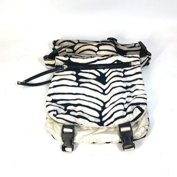 Chanel Shoulder Bag Nylon Black Sports Zebra Pattern Women