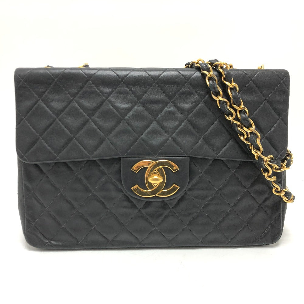 Chanel Shoulder Bag A01094 Lambskin Black Matrasse Coco Mark Deca Matelasse 34 Women