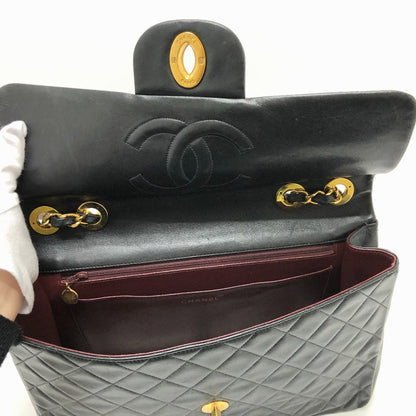 Chanel Shoulder Bag A01094 Lambskin Black Matrasse Coco Mark Deca Matelasse 34 Women