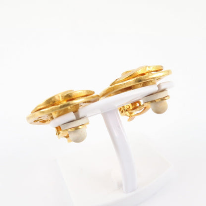 Chanel Earring Plated Gold Gold Vintage Oval Women