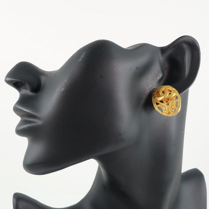 Chanel Earring Plated Gold Gold Vintage Oval Women