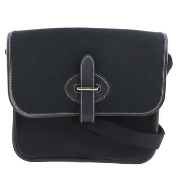 Hermes Shoulder Bag Canvas Black Buenaben Women