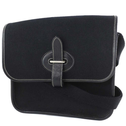 Hermes Shoulder Bag Canvas Black Buenaben Women