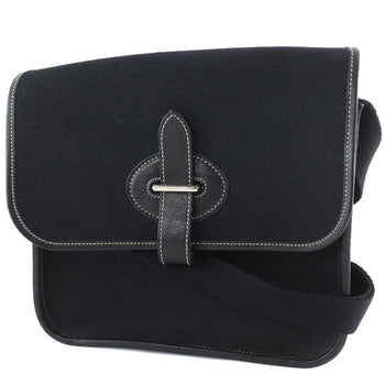Hermes Shoulder Bag Canvas Black Buenaben Women