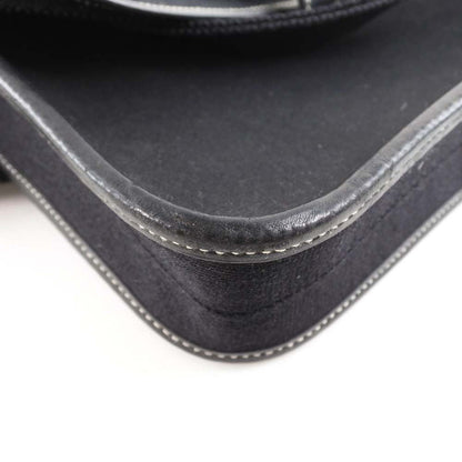 Hermes Shoulder Bag Canvas Black Buenaben Women
