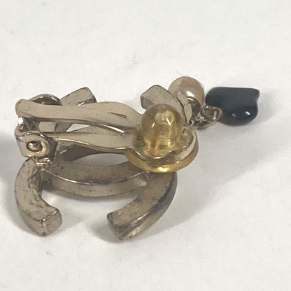 Chanel Earring Metal Gold 05A Logo Cc Coco Mark Faux Pearl Heart