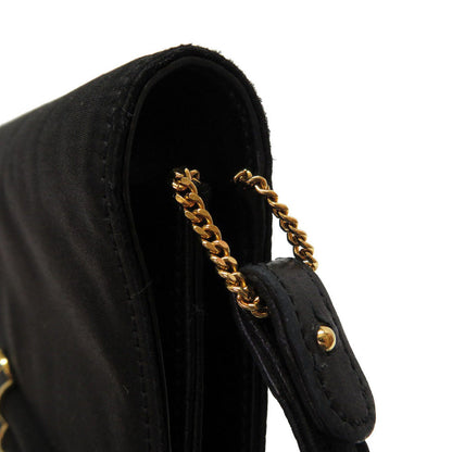 Hermes Shoulder Bag Satin Black Cooktail Vintage Women