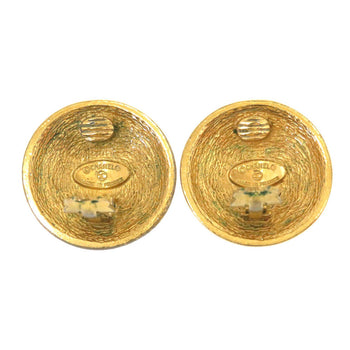 Chanel Earring Metal Gold Vintage Coco Mark Matelasse Women