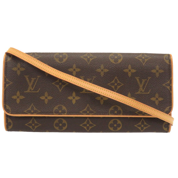 Louis Vuitton Shoulder Bag M51852 Monogram Canvas Brown Monogram Pochette Twin Gm Women