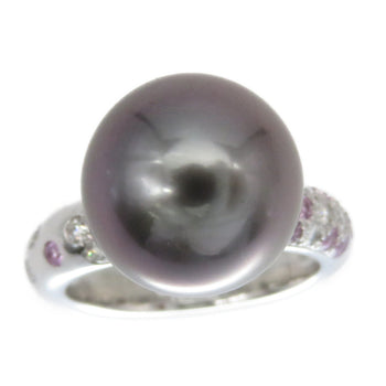 Cartier Ring Black Pearl (Black Pearl), 18K White Gold Black Soap Pretty Ring Black Pearl 0.5