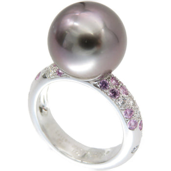Cartier Ring Black Pearl (Black Pearl), 18K White Gold Black Soap Pretty Ring Black Pearl 0.5