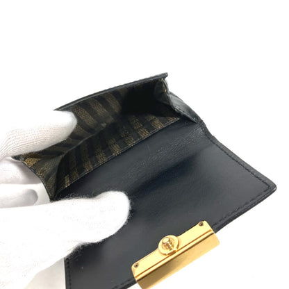 Fendi Trifold Wallet 8M0395 Leather Black Logo Women