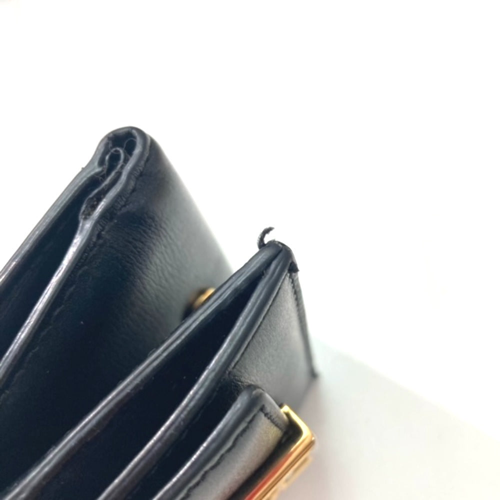 Fendi Trifold Wallet 8M0395 Leather Black Logo Women