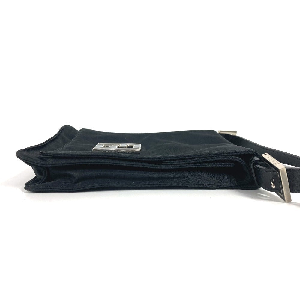 Fendi Shoulder Bag Nylon Black Ff Logo Unisex(Unisex)