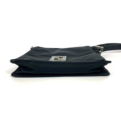 Fendi Shoulder Bag Nylon Black Ff Logo Unisex(Unisex)