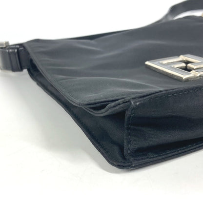 Fendi Shoulder Bag Nylon Black Ff Logo Unisex(Unisex)