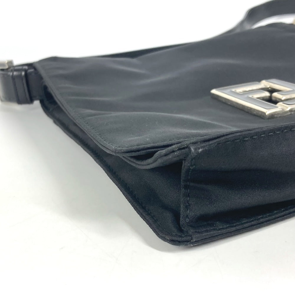 Fendi Shoulder Bag Nylon Black Ff Logo Unisex(Unisex)