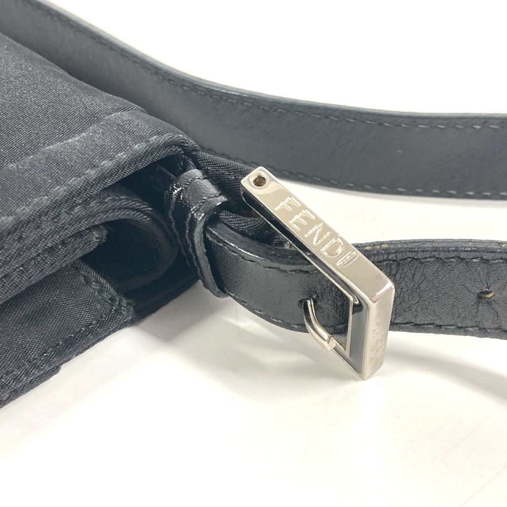 Fendi Shoulder Bag Nylon Black Ff Logo Unisex(Unisex)
