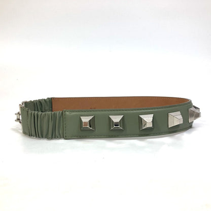 Fendi Belt Leather Khaki Studs Women 36