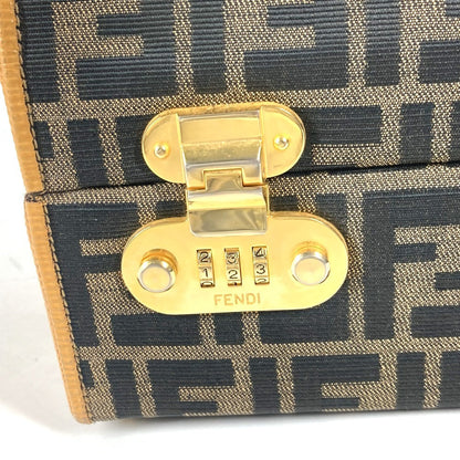 Fendi Handbag Canvas / Leather Brown Vintage Zucca Logo Women