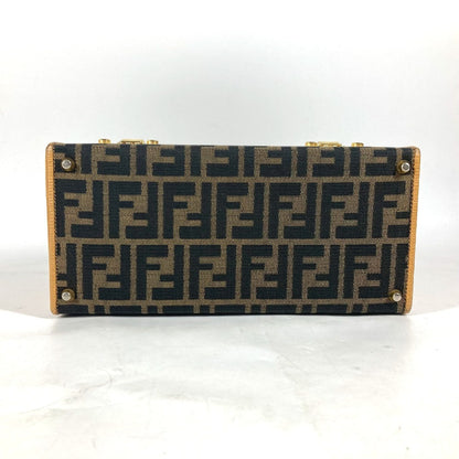 Fendi Handbag Canvas / Leather Brown Vintage Zucca Logo Women