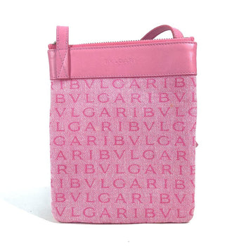 Bvlgari Shoulder Bag Canvas / Leather Pink Logo Mania