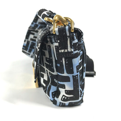 Fendi Shoulder Bag 8Br784 Nylon Blue Joshua Vides Collaboration Zucca Baguette Mini Mens