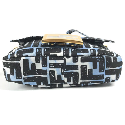 Fendi Shoulder Bag 8Br784 Nylon Blue Joshua Vides Collaboration Zucca Baguette Mini Mens