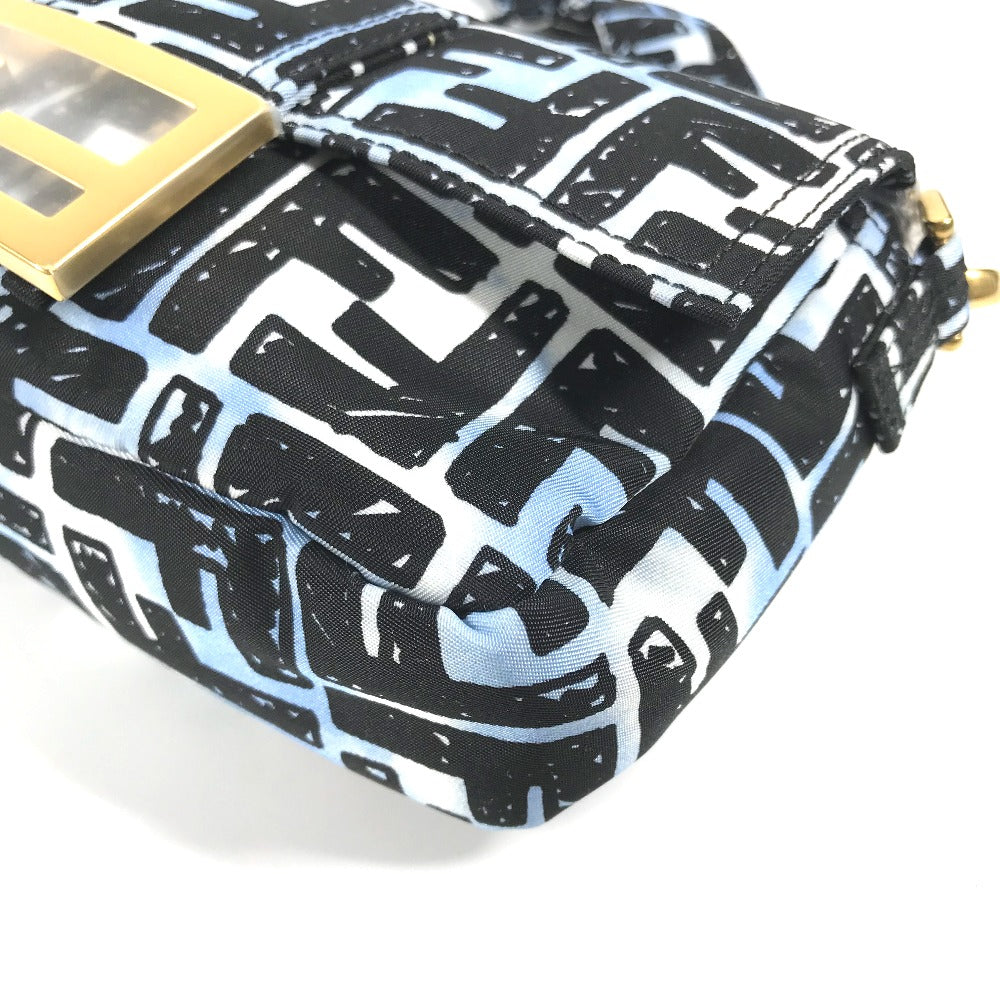 Fendi Shoulder Bag 8Br784 Nylon Blue Joshua Vides Collaboration Zucca Baguette Mini Mens