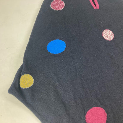 Fendi Poncho Wool, Rayon Multicolor Hoodie Dot Polka Dots Women