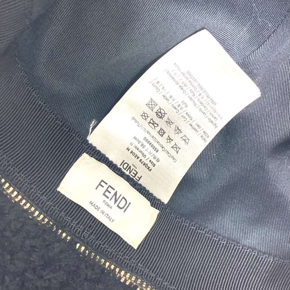 Fendi Hat Fxq679 Polyester Pink Logo Flight Cap Women 58/M