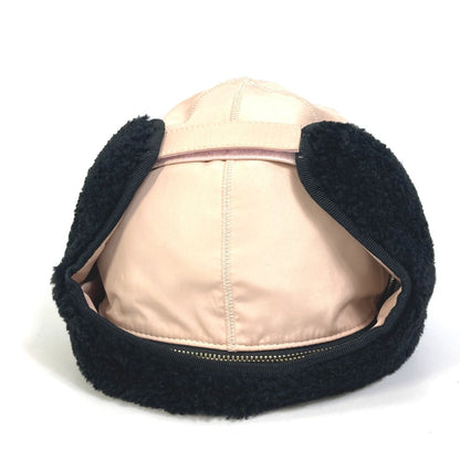 Fendi Hat Fxq679 Polyester Pink Logo Flight Cap Women 58/M