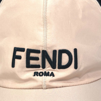 Fendi Hat Fxq679 Polyester Pink Logo Flight Cap Women 58/M