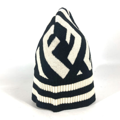 Fendi Knit Hat Fxq538 Wool, Rayon Black By Color Zucca Logo Women