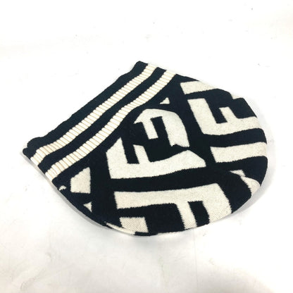 Fendi Knit Hat Fxq538 Wool, Rayon Black By Color Zucca Logo Women